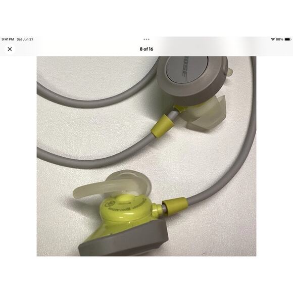 Bose Soundsport Wireless Headphones Citron Discontinued, Untested For Parts Only - Picture 5 of 8